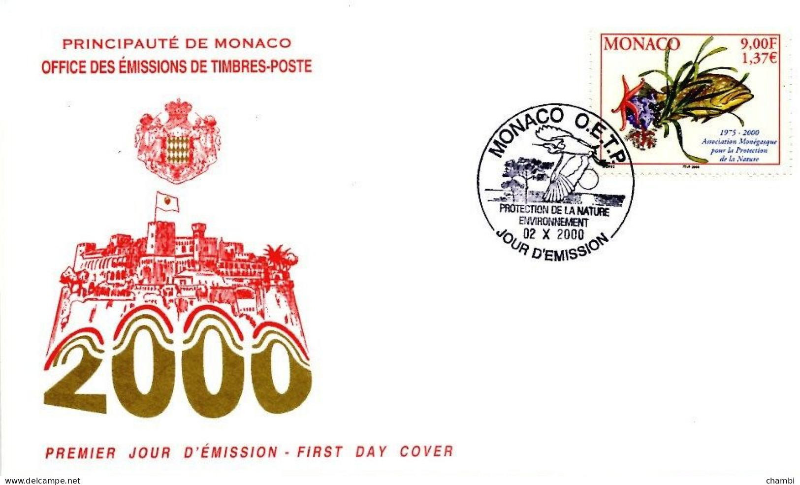 Monaco 1 FDC 2000 Insectes Protection De La Nature - Covers & Documents