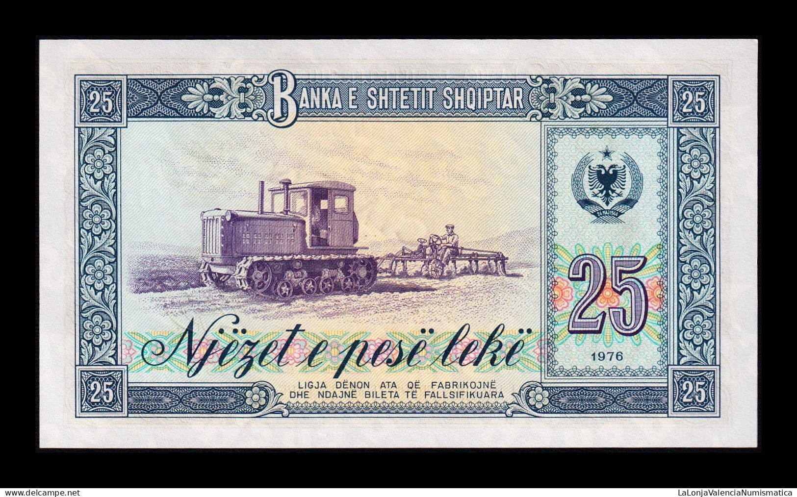 Albania 25 Leke 1976 Pick 44 Specimen Sc Unc - Albanië