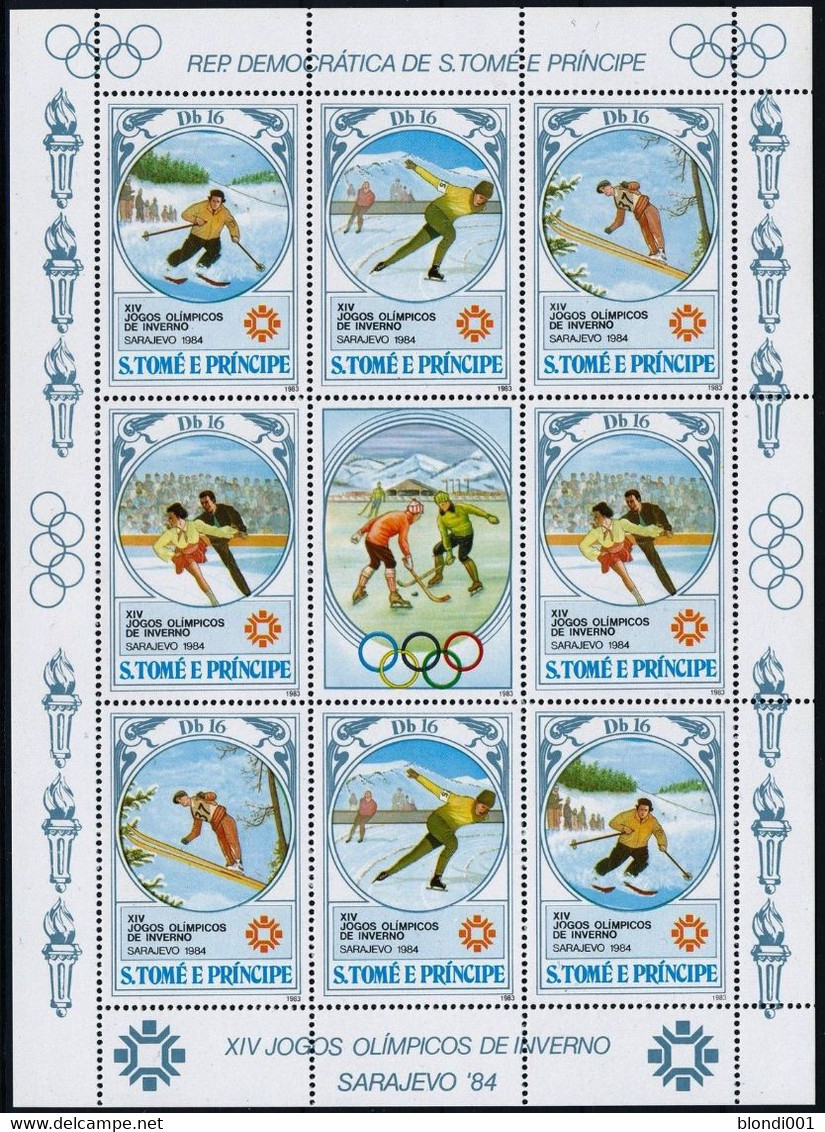 Olympics 1984 - Olympiques 1984 - Ice Hockey - SAO TOME - Sheet MNH - Inverno1984: Sarajevo