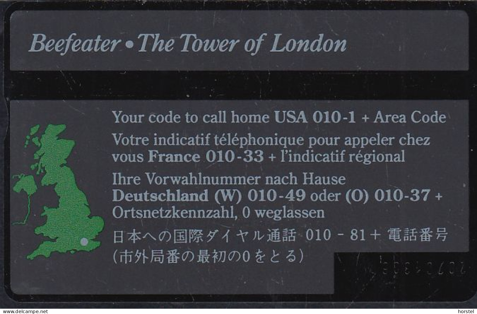 UK Btc 055 Tourism (1) - Beefeater - Tower Of London - 100 Units - 207C - BT Allgemeine