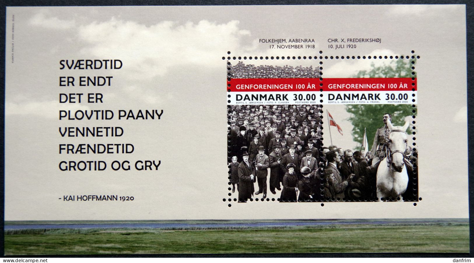 Denmark 2020 100 Years Of Reunification Of N. Schleswig With Denmark    MiNr.2012-13 BLOCK 75 MNH (**)  ( Lot MP ) - Ongebruikt