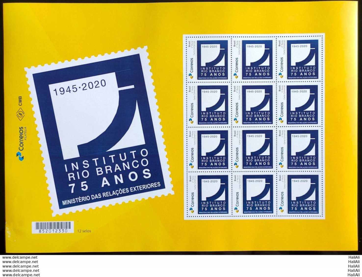 PB 182 Brazil Personalized Stamp Rio Branco Institute 2020 Sheet G - Personalisiert