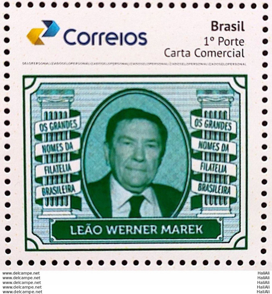 PB 176 Brazil Personalized Stamp Great Names Of Brazilian Philately Leao Werner Marek 2020 - Personalisiert