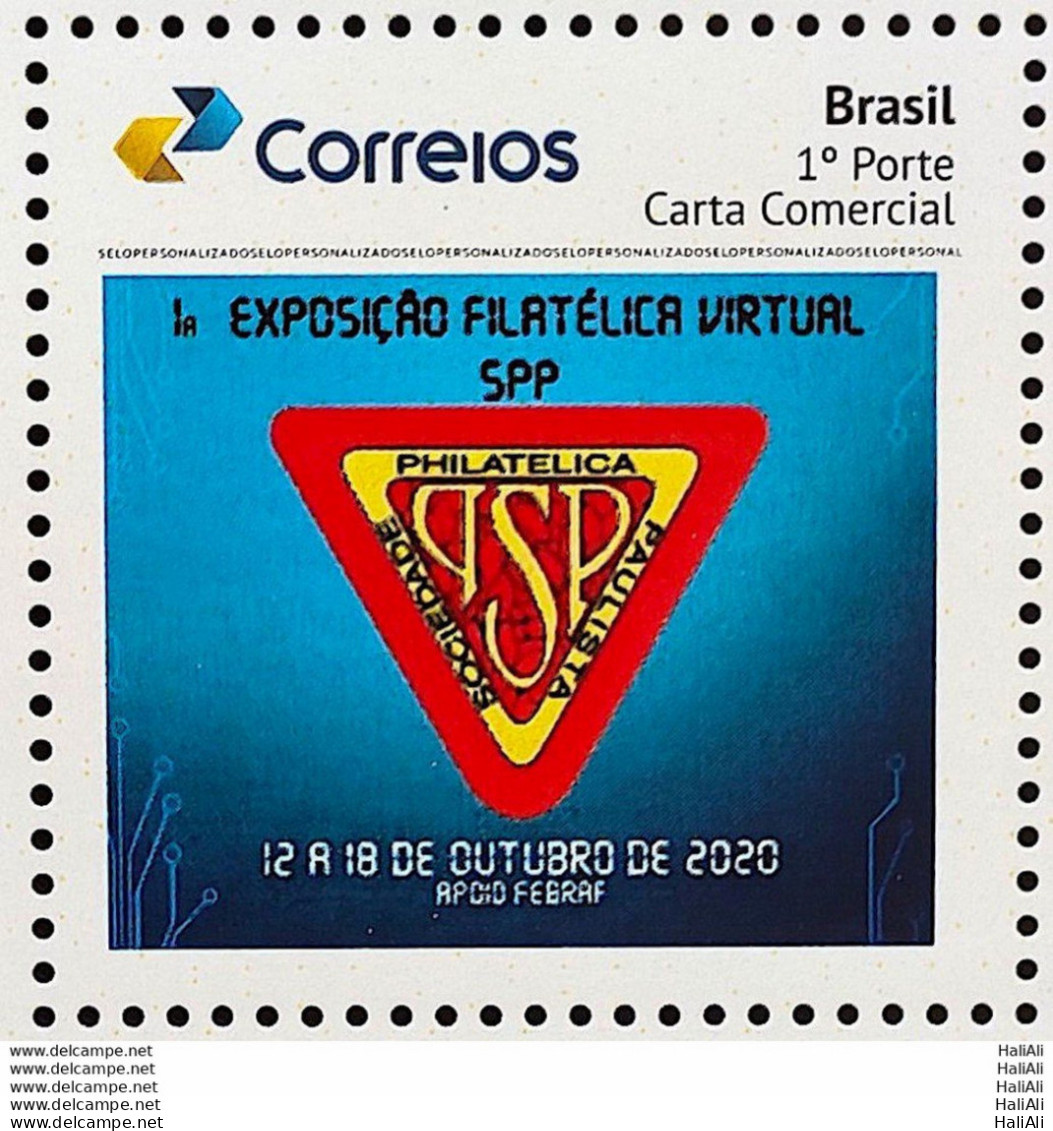 PB 177 Brazil Personalized Stamp Virtual Philatelic Exposition SPP 2020 - Personalisiert