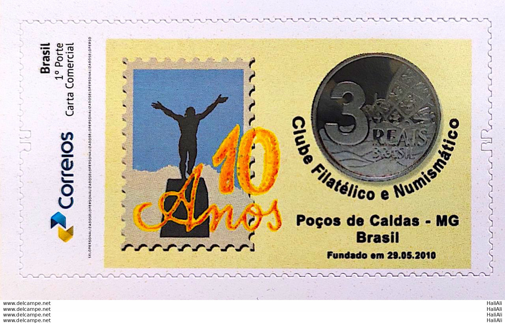 PB 174 Brazil Personalized Stamp Philatelic And Numismatic Club Of Poços De Caldas 2020 - Personalisiert