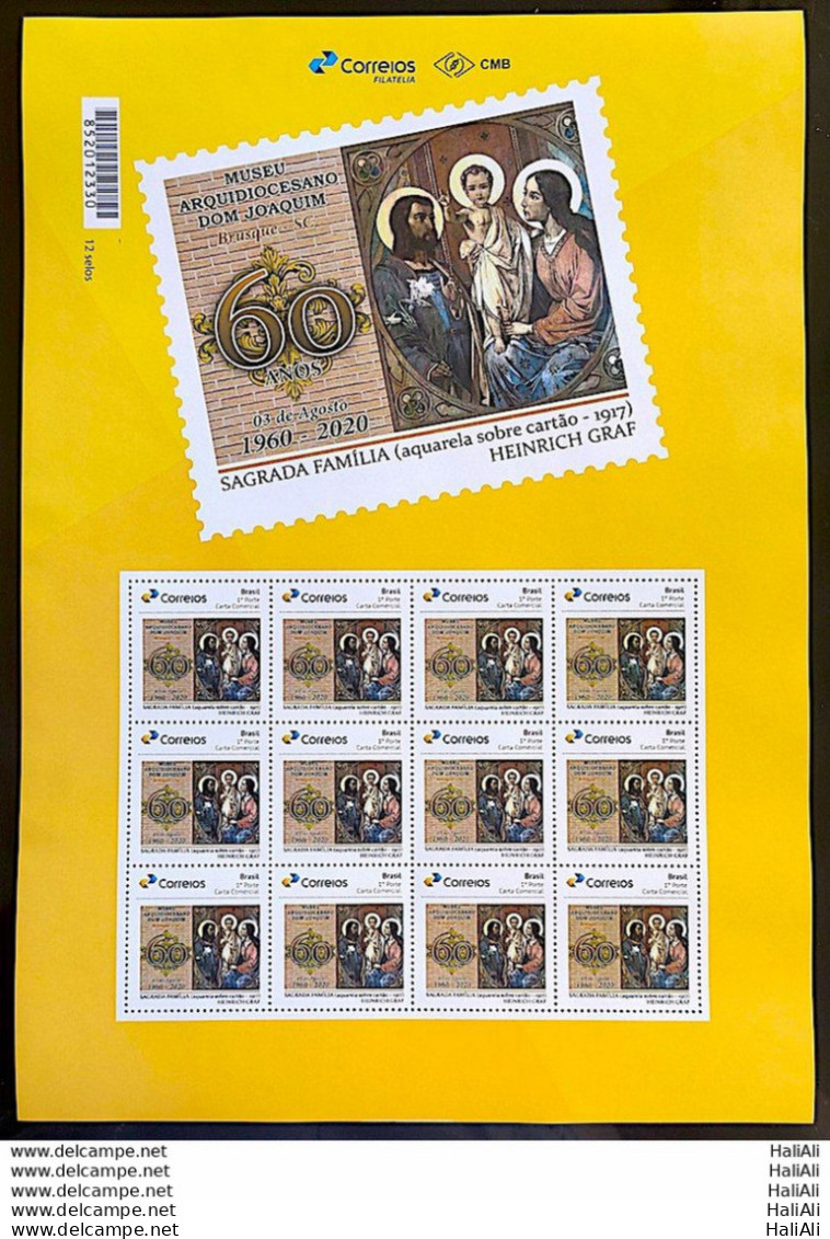 PB 170 Brazil Personalized Stamp Archdiocesan Museum São Joaquim Religion 2020 Sheet G - Personnalisés