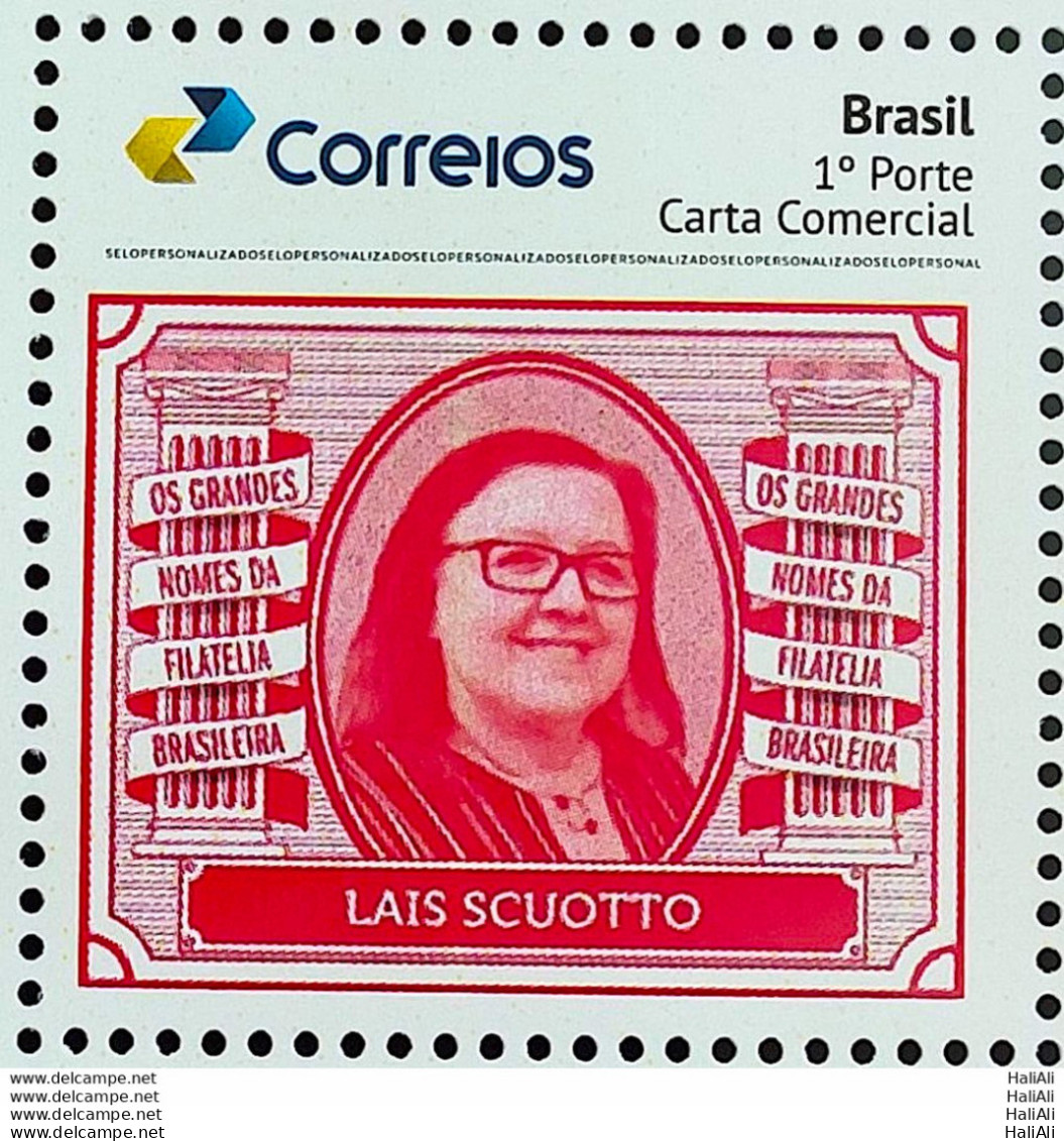 PB 171 Brazil Personalized Stamp Great Names Of Brazilian Philately Lais Scuotto 2020 - Personnalisés