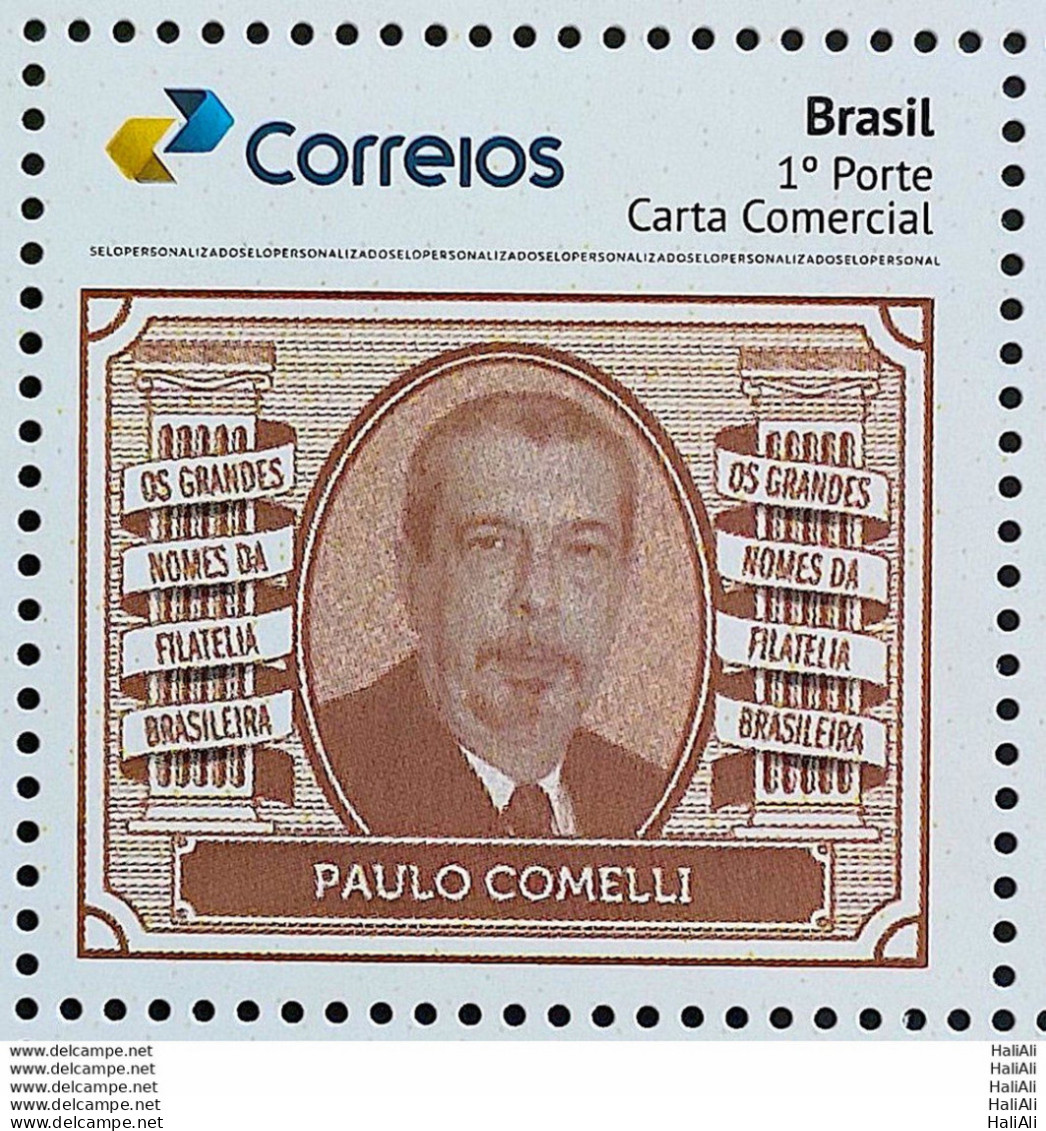 PB 166 Brazil Personalized Stamp Great Names Of Brazilian Philately Paulo Comelli 2020 - Personalisiert