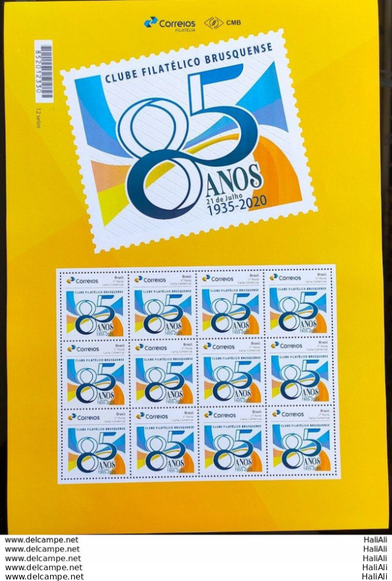 PB 162 Brazil Personalized Stamp Brusquense Philatelic Club 2020 Sheet G - Personnalisés