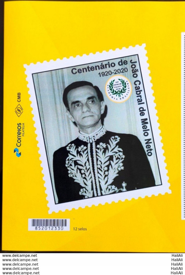 PB 161 Brazil Personalized Stamp Writer Joaao Cabral De Melo Neto Literature 2020 Vignette G - Personalisiert