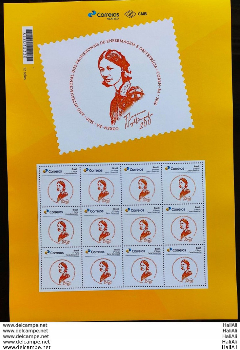 PB 159 Brazil Personalized Stamp Nurse Florence Nightingale Nursing Health COREN Bahia 2020 Sheet G - Personalisiert