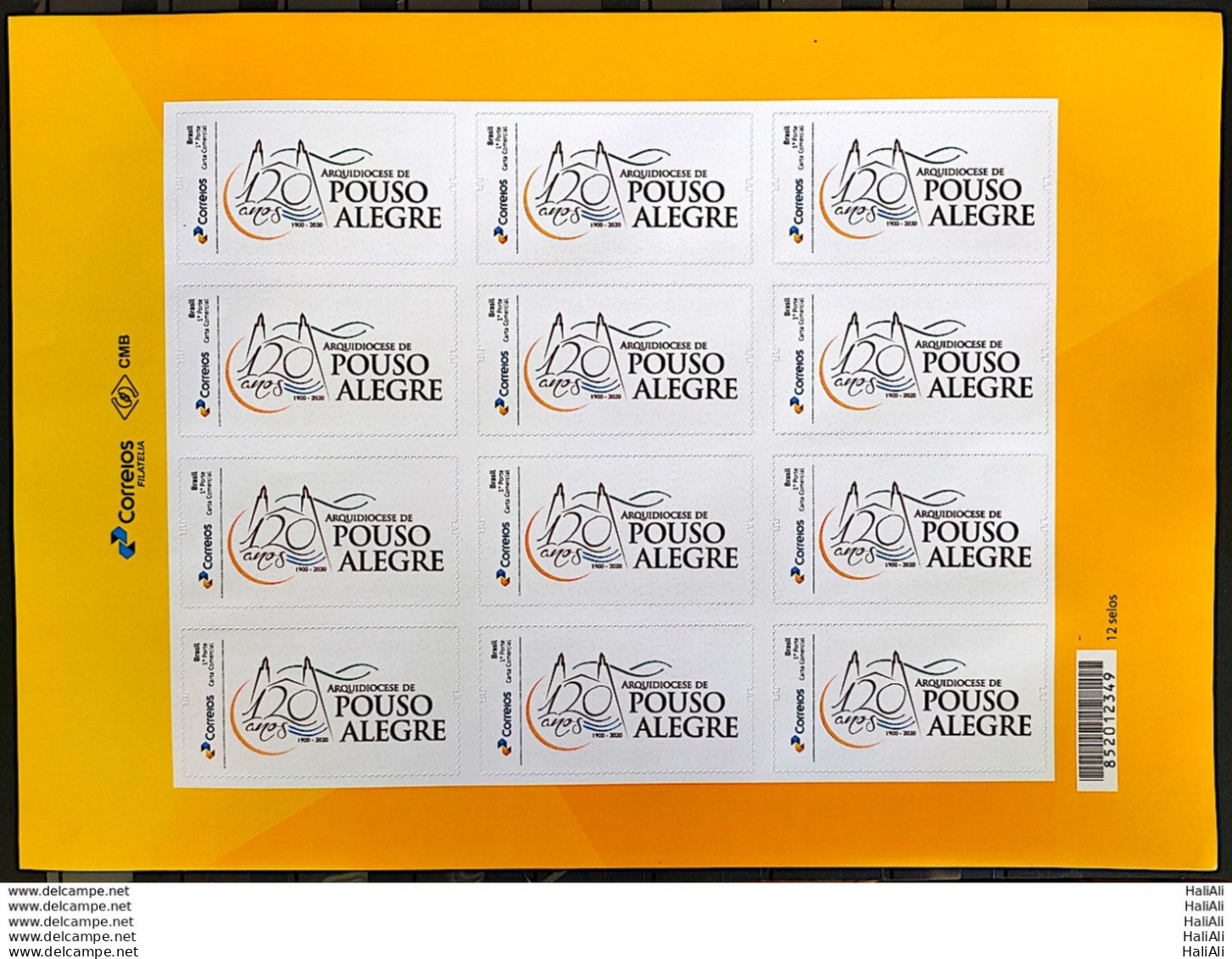 PB 155 Brazil Personalized Stamp Archdiocese Pouso Alegre Religion 2020 Sheet G - Personalisiert