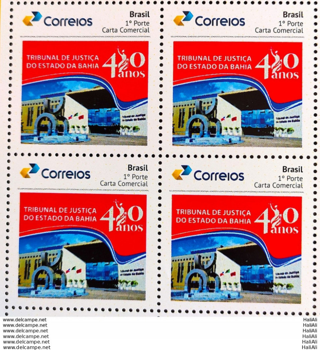 PB 150 Brazil Personalized Stamp Court Justice Of Bahia Law 2020 Block Of 4 - Personalized Stamps
