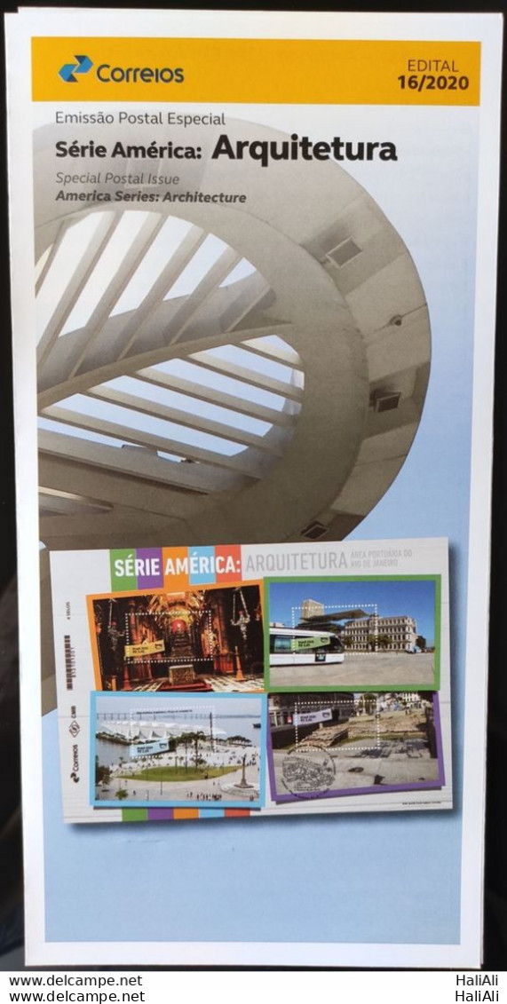 Brochure Brazil Edital 2020 16 America Series Architecture Without Stamp - Covers & Documents