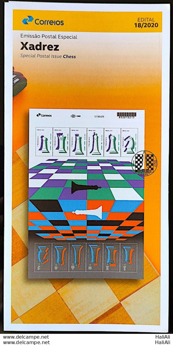 Brochure Brazil Edital 2020 18 Chess Xadrez Ajedrez Echecs Without Stamp - Briefe U. Dokumente