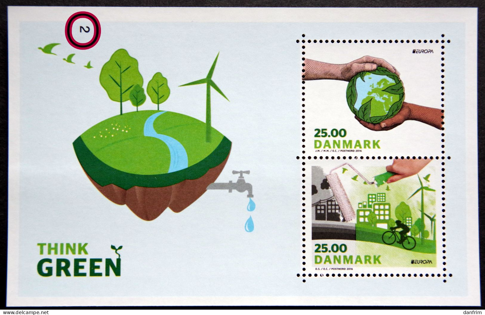 Denmark 2016   Europa Think Green  Minr.1882-83   Block 63  MNH  (**)   ( Lot MP   ) - Ungebraucht