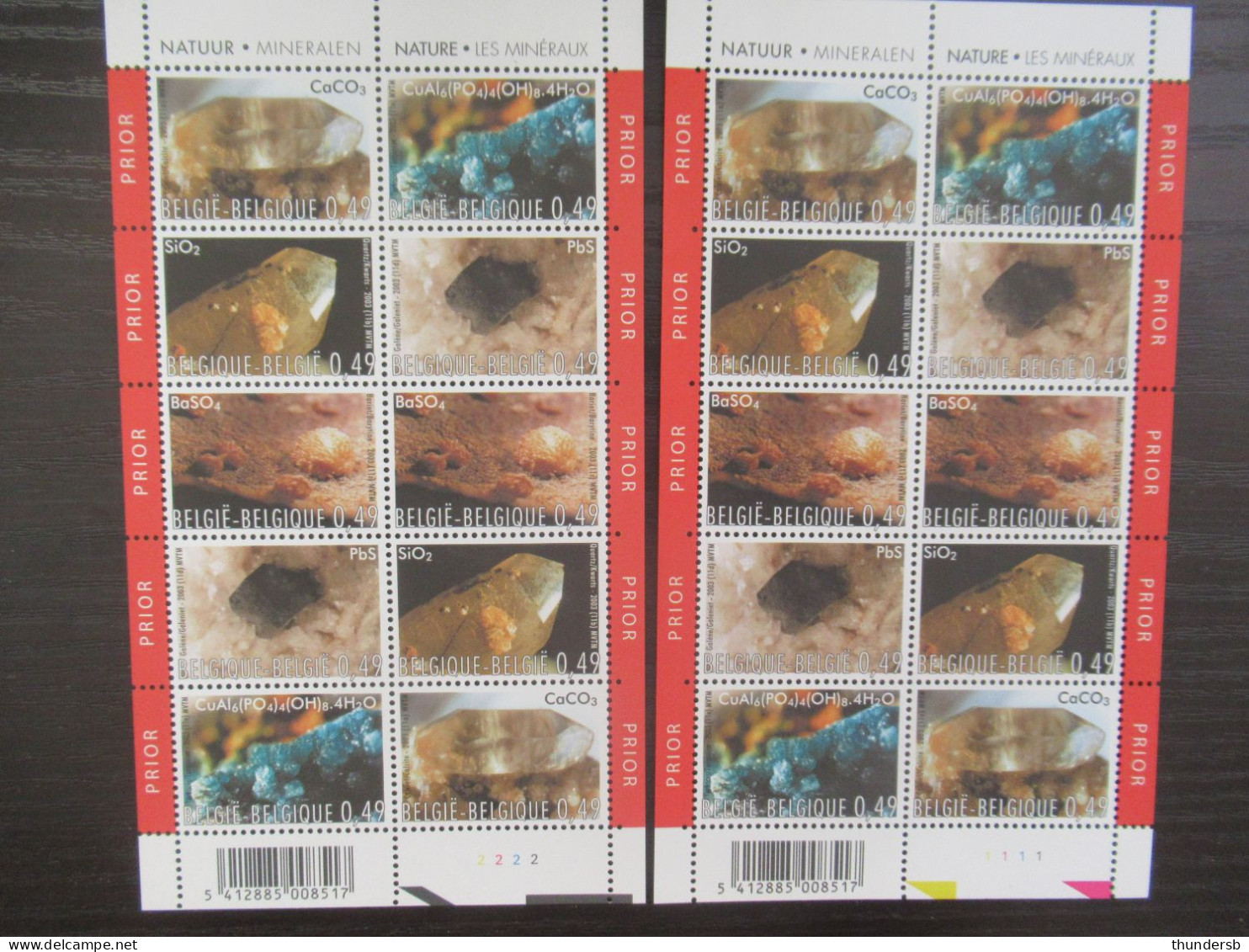 3174/78 'Mineralen' - Postfris ** - Face Value: 26,09 Euro - Unused Stamps