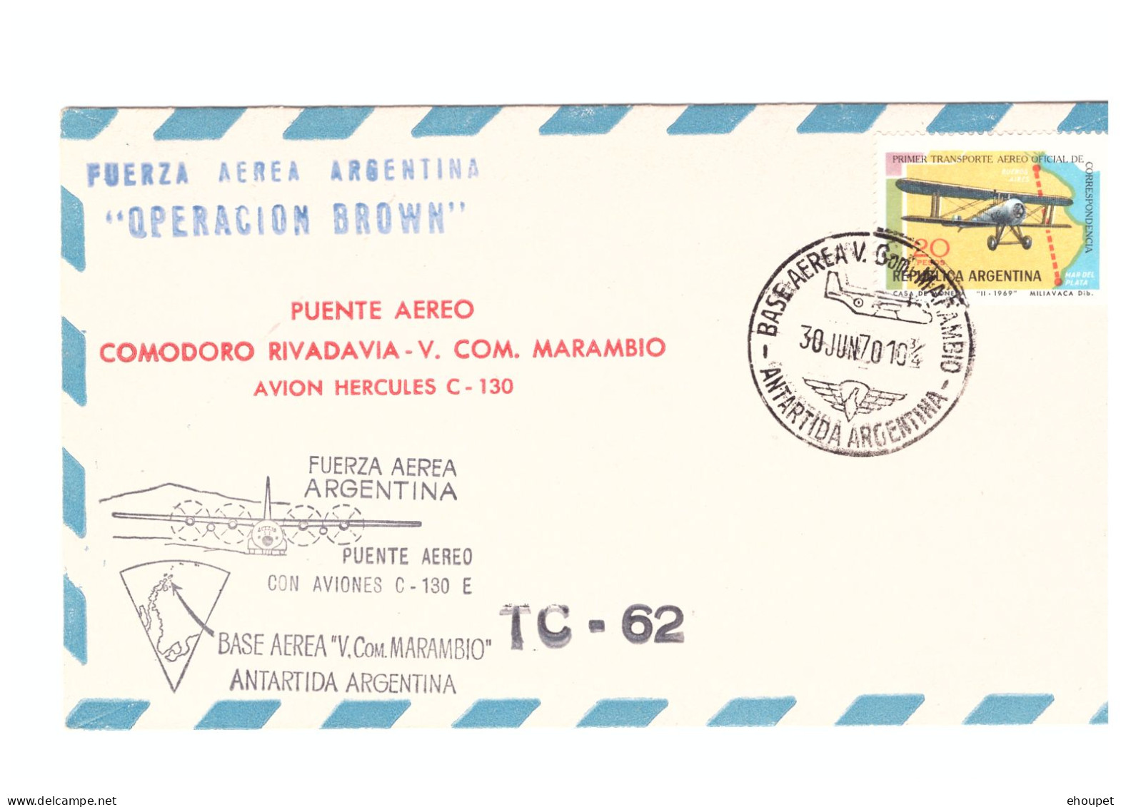 ARGENTINE BASE MARAMBIO 30 JUILLET 1970 - Sonstige & Ohne Zuordnung