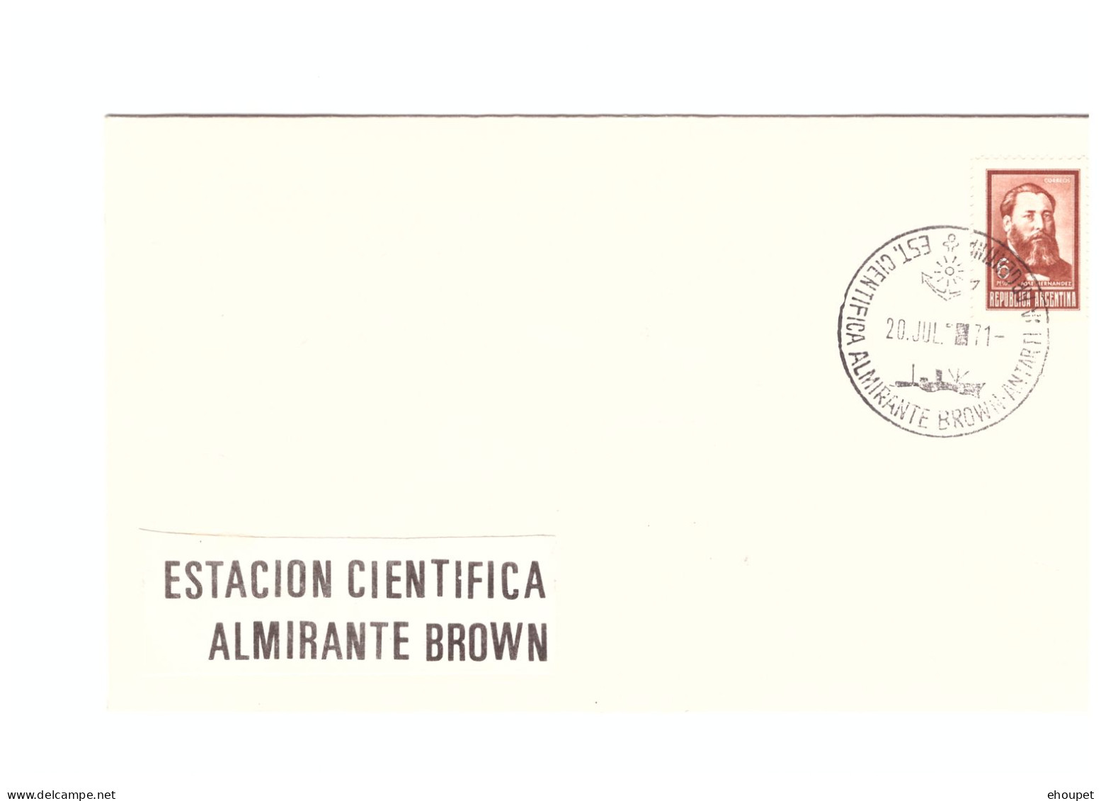 20 JUILLET 1971 XTATION SCIENTIFIQUE ALMIRENTE BROWN - Altri & Non Classificati