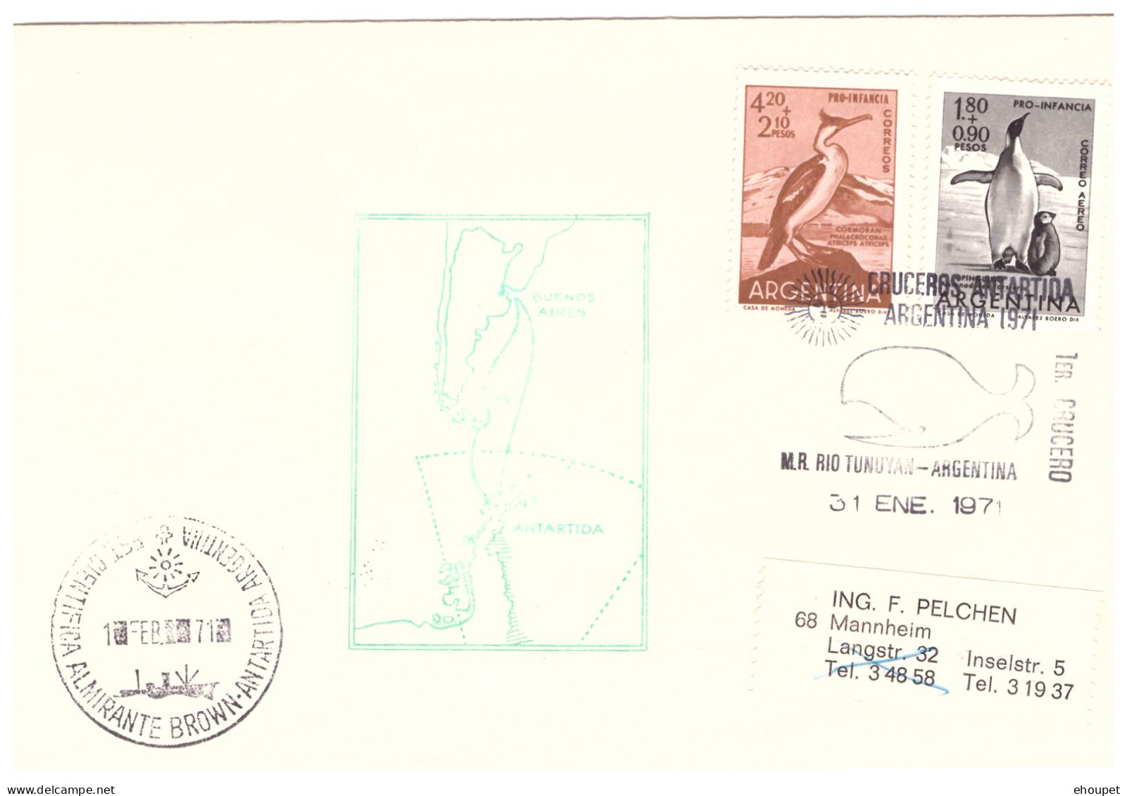 ARGENTINE  BASE ALMIRANTE BROWN  31 JANVIER 1971 - Other & Unclassified