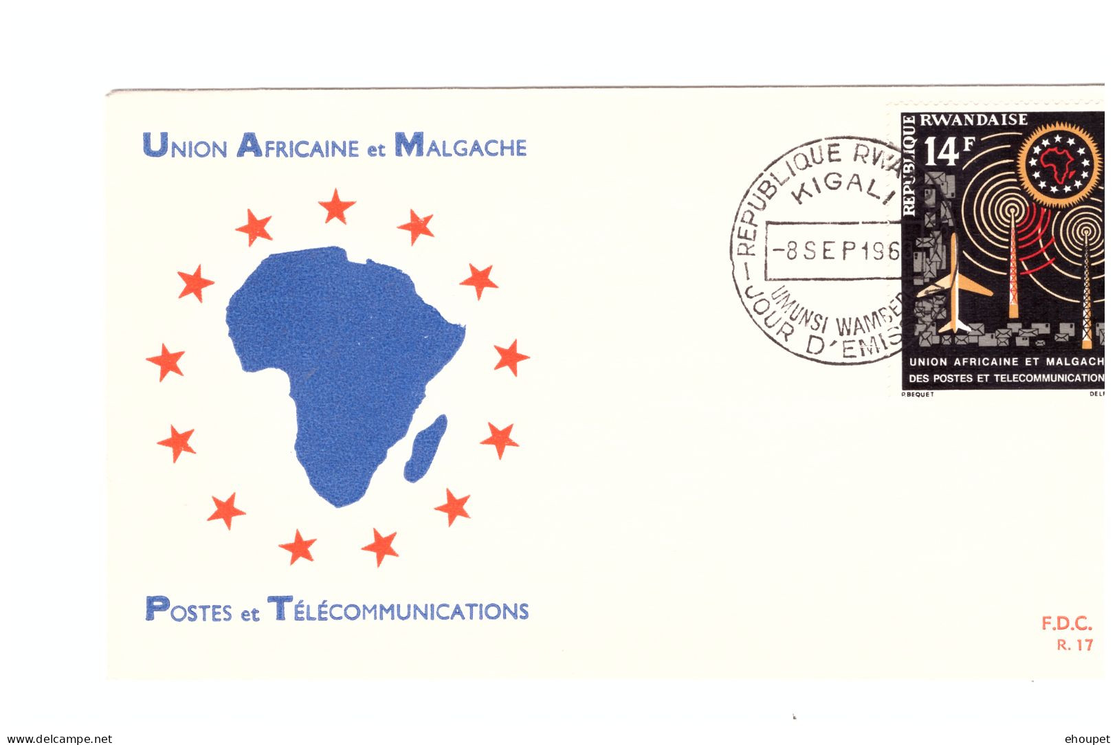 8 SEPTEMBRE 1963 FDC UNION AFRICAINE ET MALGACHE. POSTE ET TELECOMMUNICATION - Lettres & Documents