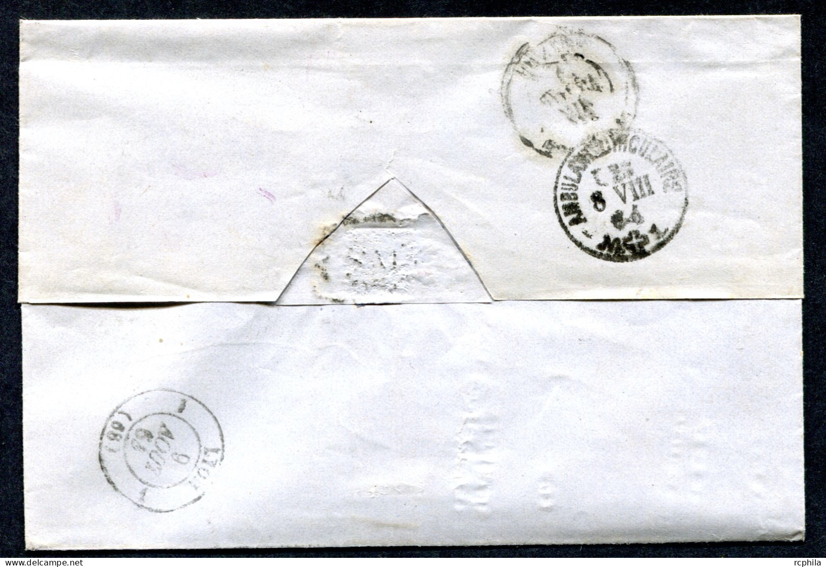 RC 26704 SUISSE 1864 - 30c + 10c SUR LETTRE DE CHIASSO POUR LYON RHONE FRANCE TB - Brieven En Documenten