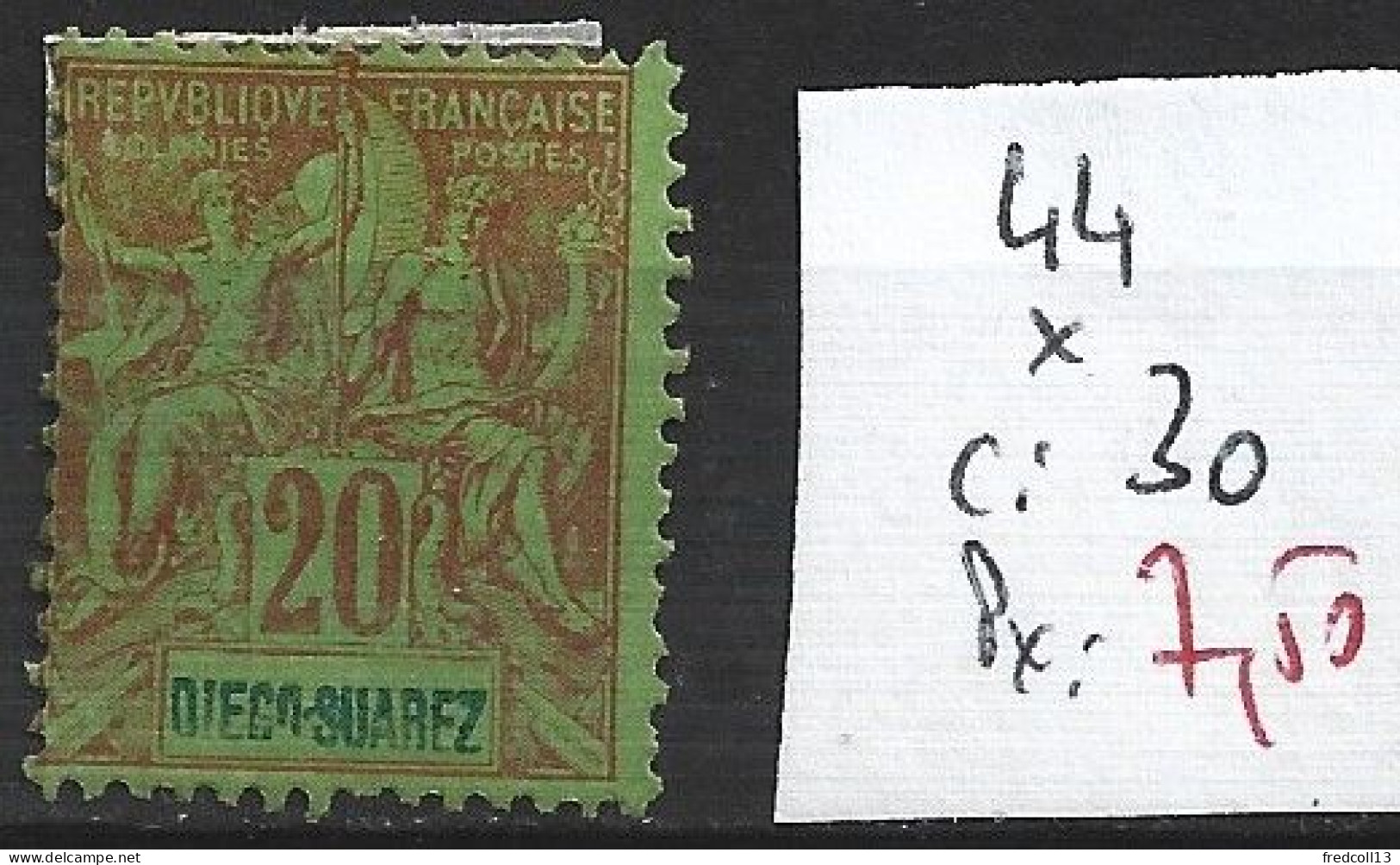 DIEGO SUAREZ 44 * Côte 30 € - Unused Stamps