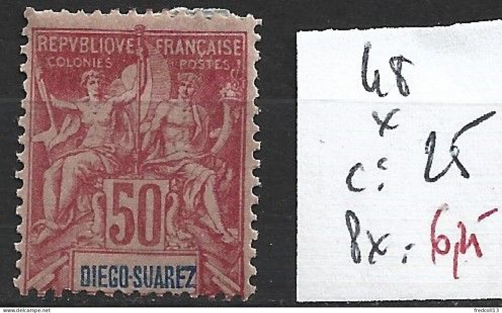 DIEGO SUAREZ 48 * Côte 25 € - Unused Stamps