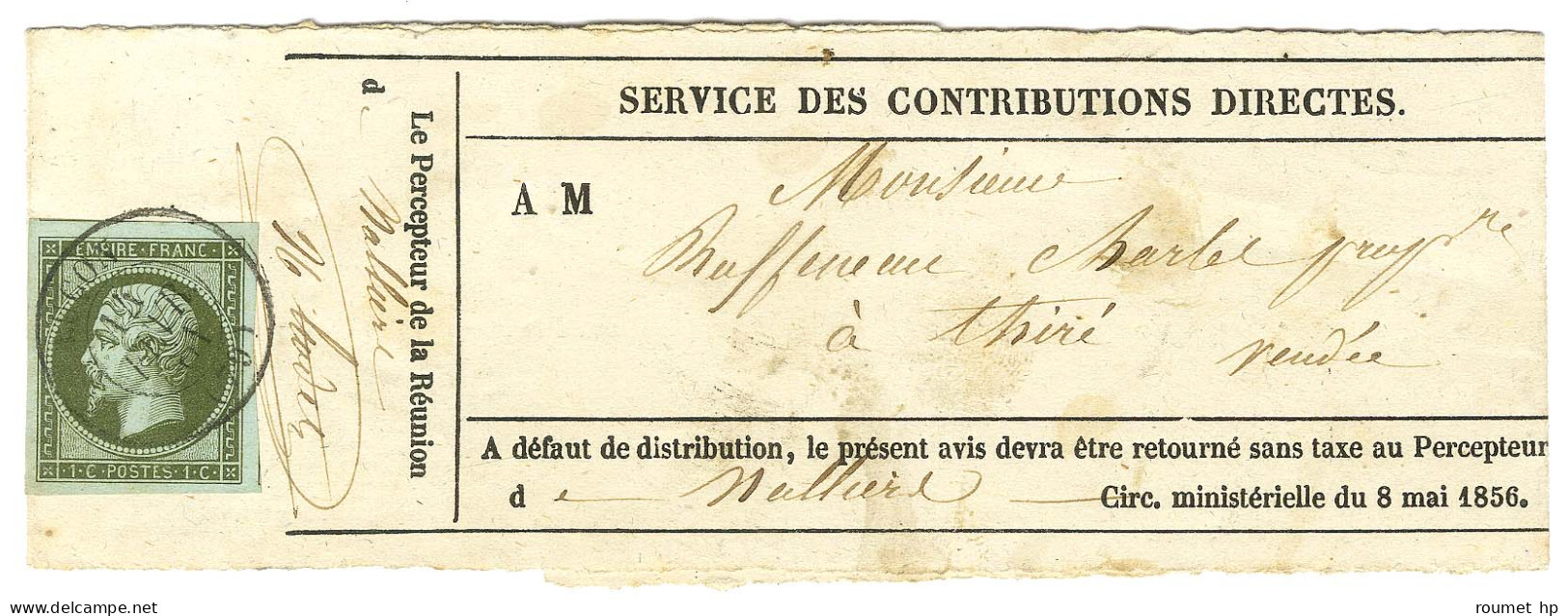 Càd T 15 LUCON (79) / N° 11 Belles Marges Sur Bande Complète D'imprimé Pour Saint Hermine. 1861. - TB / SUP. - 1853-1860 Napoléon III