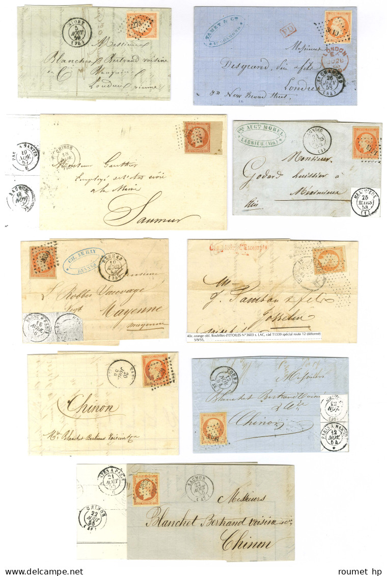 Lot De 9 Lettres Affranchies Avec N° 16, Nuances Et Un Bord De Feuille. Pièces Choisies. - TB. - 1853-1860 Napoleon III