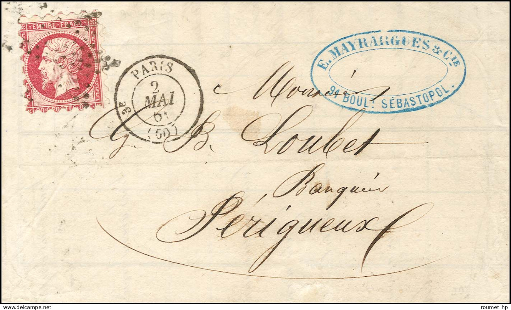 Etoile / N° 17 (Piquage Susse) Càd 3E PARIS (60) Sur Lettre En Triple Port. 1861. - TB. - R. - 1853-1860 Napoléon III