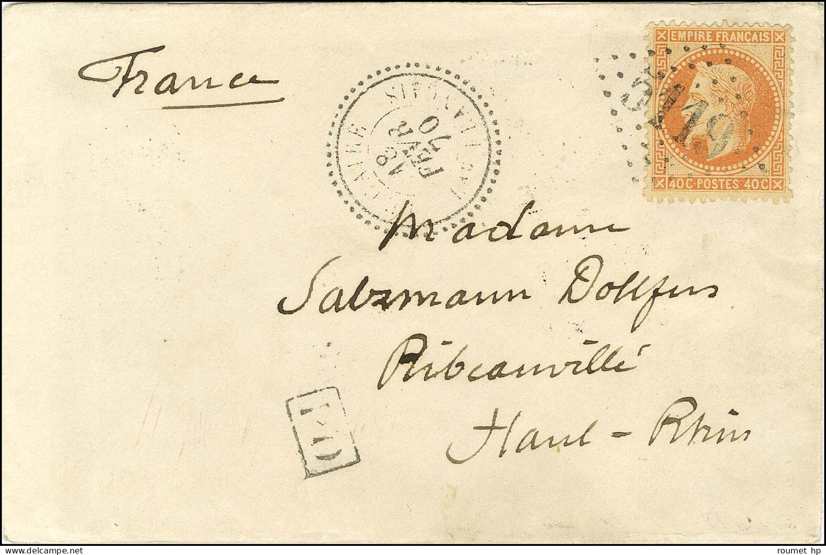 GC 5119 / N° 31 Càd LE CAIRE / Bau FRANCAIS Sur Lettre Pour Ribeauvillé. 1870. - TB / SUP. - R. - Poste Maritime