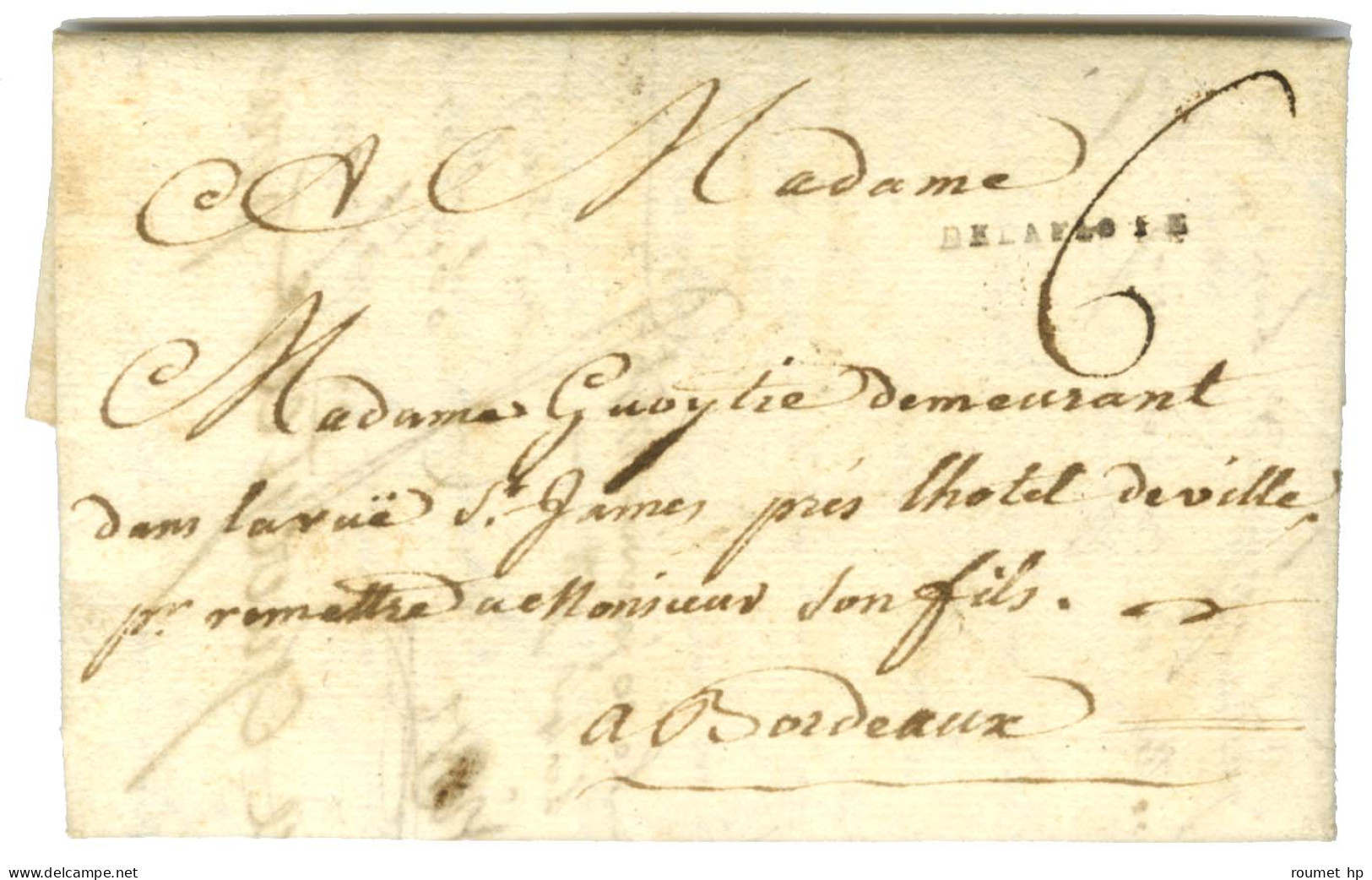 Lettre Avec Très Bon Texte Daté De Port Au Prince Le 12 Septembre 1784 Pour Bordeaux. Au Recto, Marque Postale D'entrée  - Marques D'entrées