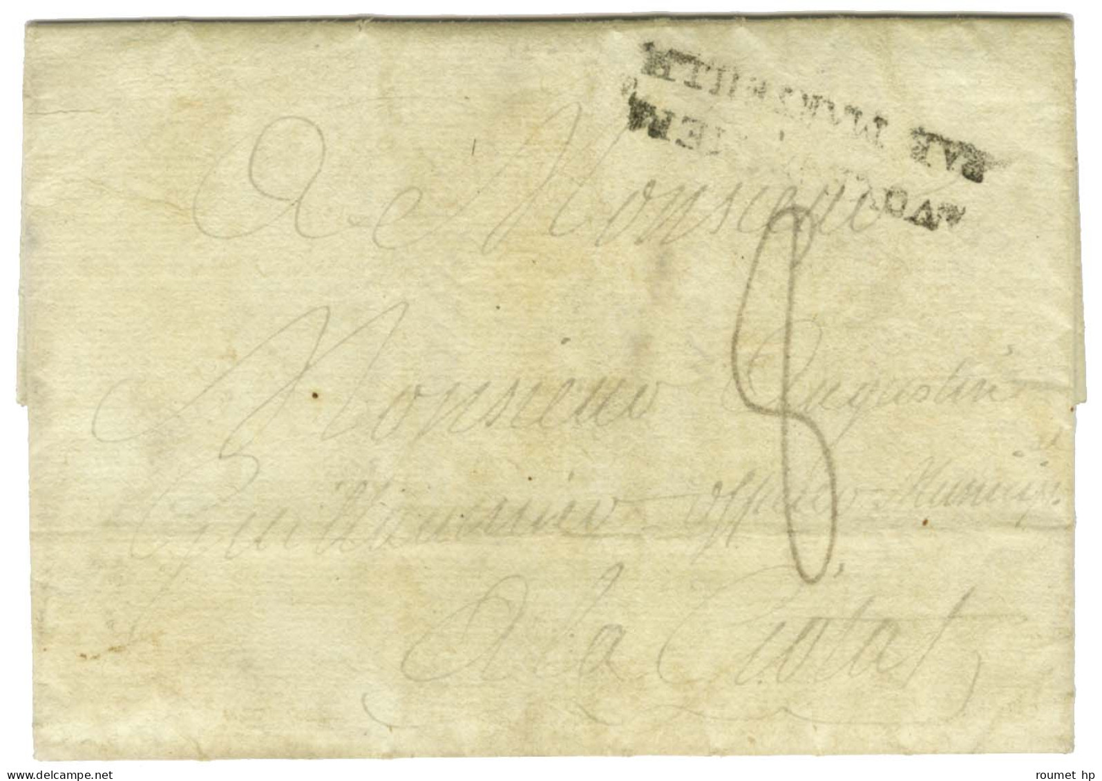 Lettre Avec Texte Daté Du Cap Le 7 Octobre 1791 Pour La Ciotat. Au Recto, Marque Postale D'entrée VOYE DE MER / PAR MARS - Entry Postmarks