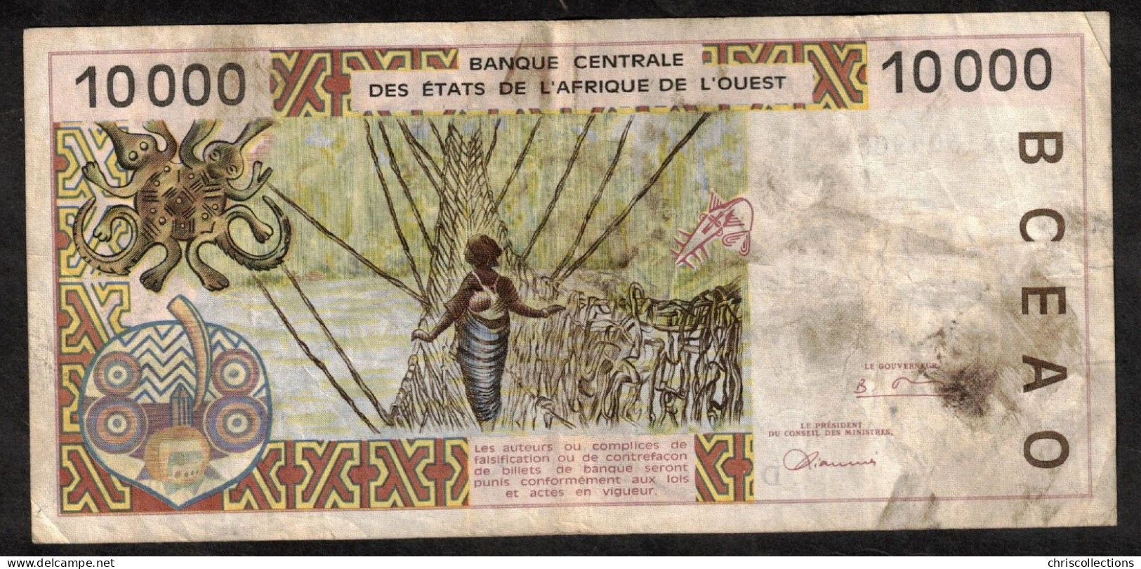 ETATS DE L'AFRIQUE DE L'OUEST - 10.000 Francs - VF - Pick : 414D - N° De Billet 9815069086 - États D'Afrique De L'Ouest