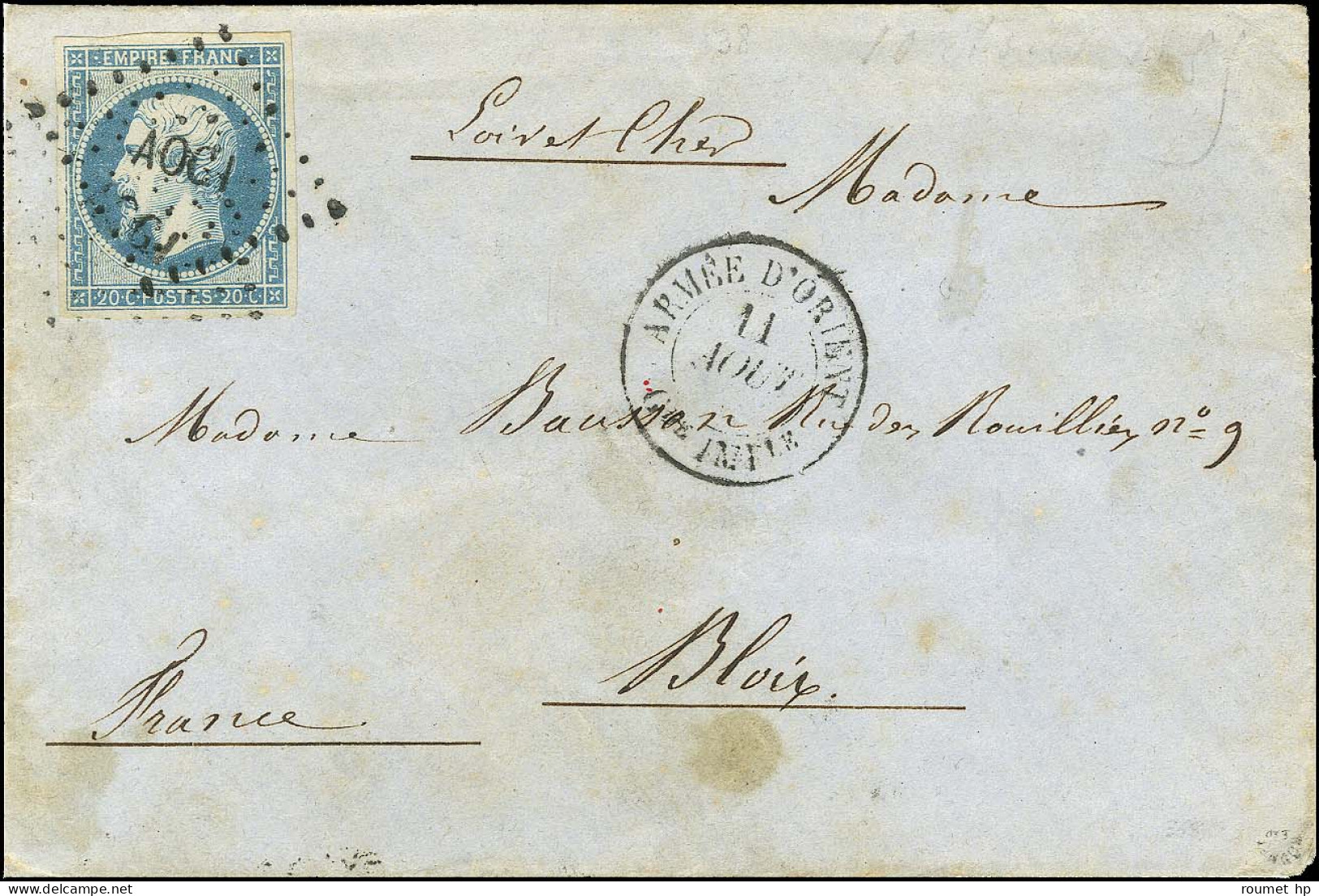 Losange AOGI / N° 14 Càd ARMEE D'ORIENT / Gde IMPle Sur Lettre Pour Blois. 1855. - TB / SUP. - R. - Marques D'armée (avant 1900)