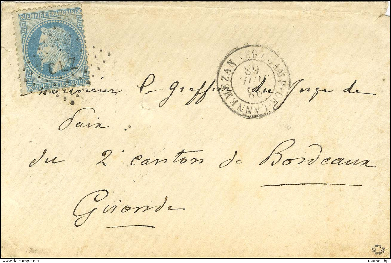 Losange CLZ / N° 29 Càd CAMP DE LANNEMAZAN Sur Lettre Pour Bordeaux. 1868. - TB / SUP. - R. - Army Postmarks (before 1900)