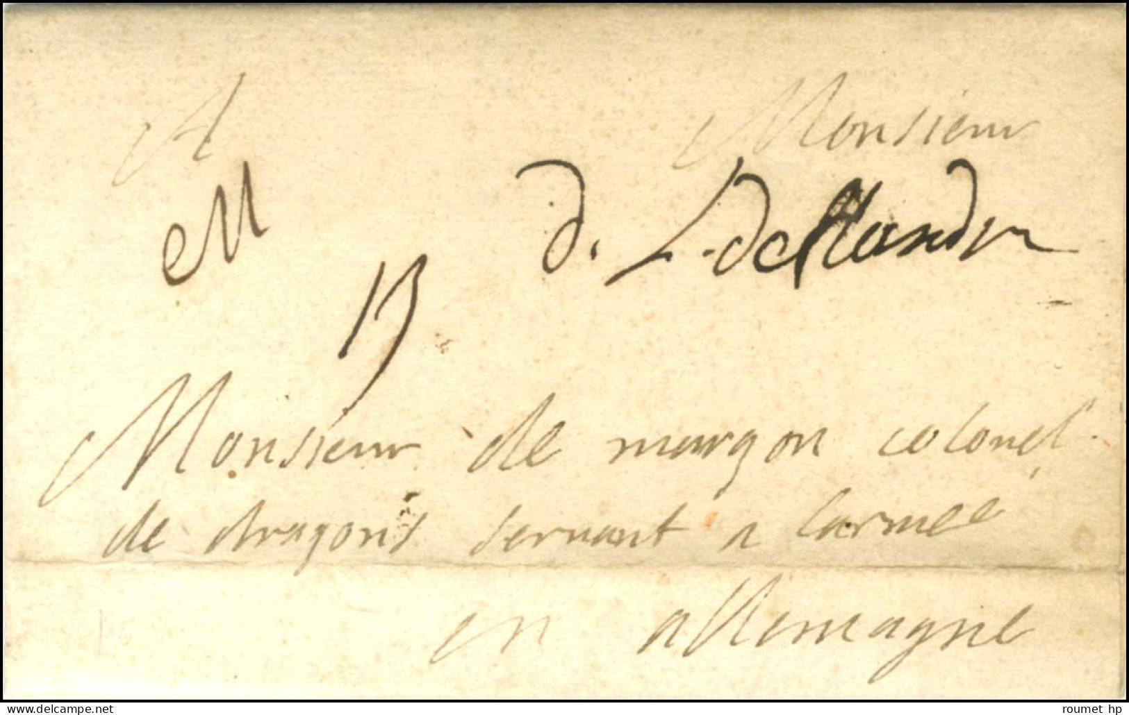 '' Dl De Flandres '' (N°LA1) Sur Lettre Avec Texte Daté Du 20 Juillet 1697. - SUP. - R. - Sellos De La Armada (antes De 1900)