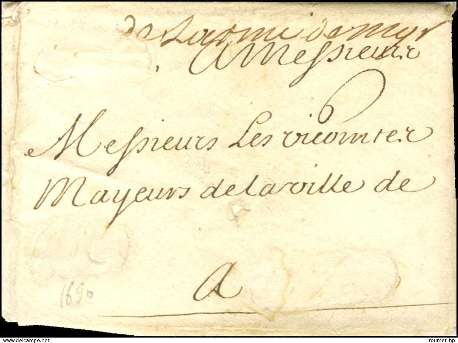 '' De L'armée De MG '' (N°LA8) Sur Lettre Avec Texte Daté Du 19 Août 1690. - TB / SUP. - R. - Legerstempels (voor 1900)