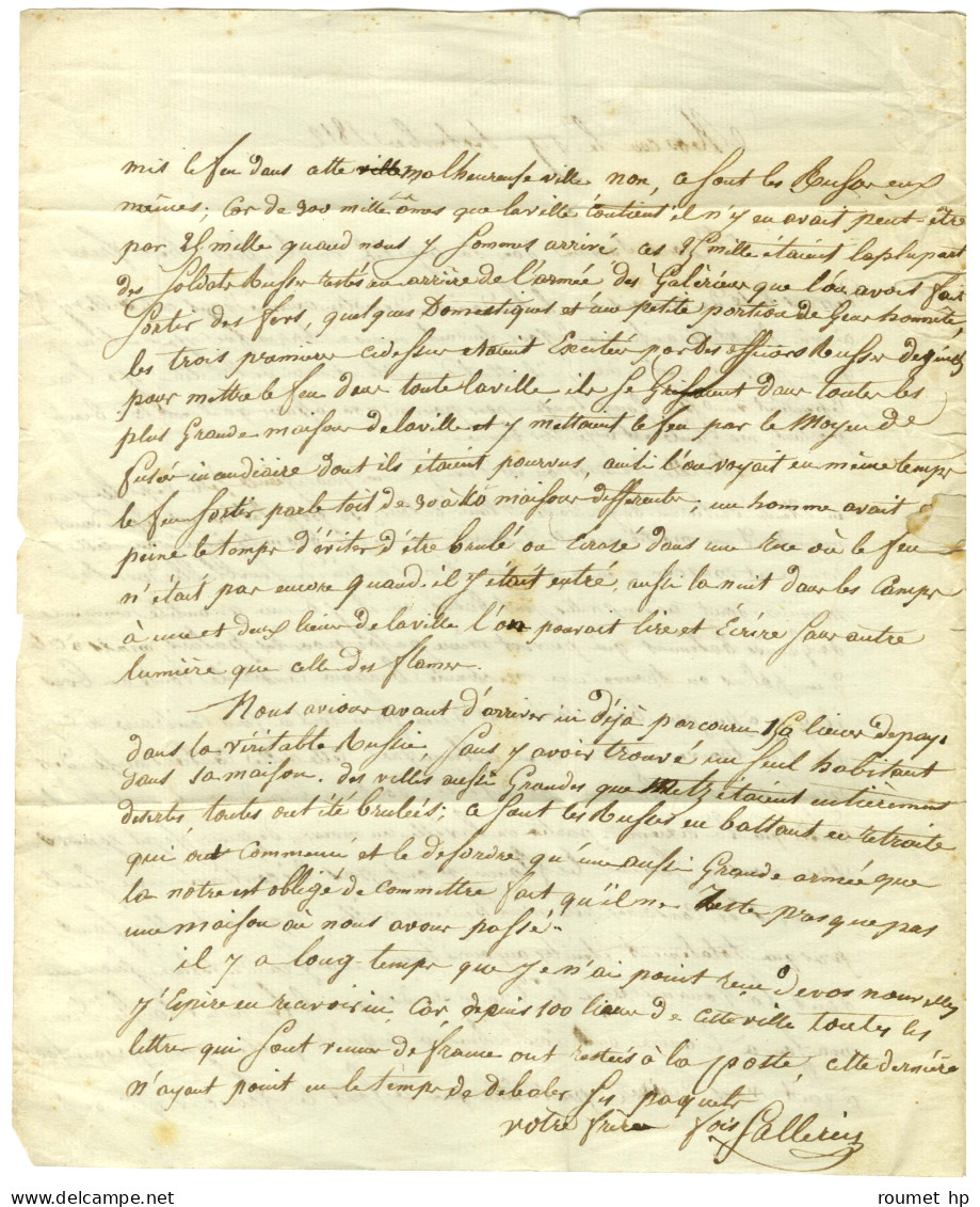 N° 11 / GRANDE ARMEE Rouge Sur Lettre Avec Superbe Texte Historique Daté De Moscou Le 19 Septembre 1812 : '' Nous Sommes - Sellos De La Armada (antes De 1900)