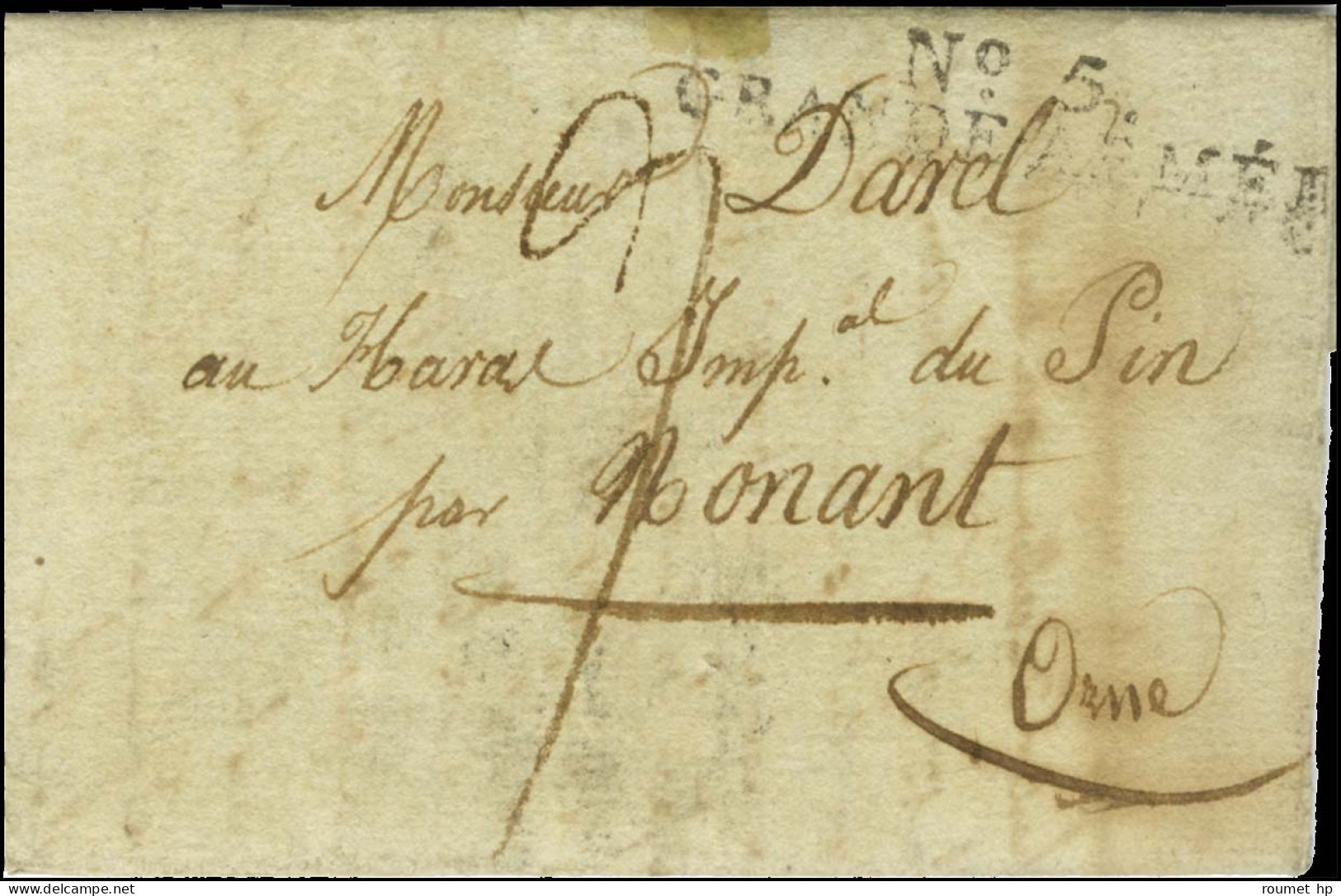 N° 5 / GRANDE ARMEE Sur Lettre Avec Superbe Texte Historique Daté Au Bivouac Près Poloski Le 5 Octobre 1812. Rarissime L - Army Postmarks (before 1900)