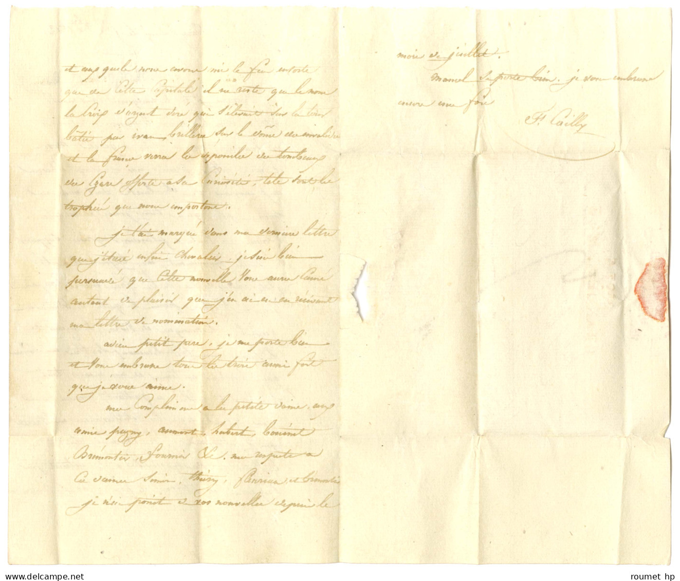 N° 15 / GRANDE ARMEE Rouge Sur Lettre Avec Superbe Texte Daté De Dorogobouj Le 5 Novembre 1812. Au Verso, Griffe De Fran - Sellos De La Armada (antes De 1900)