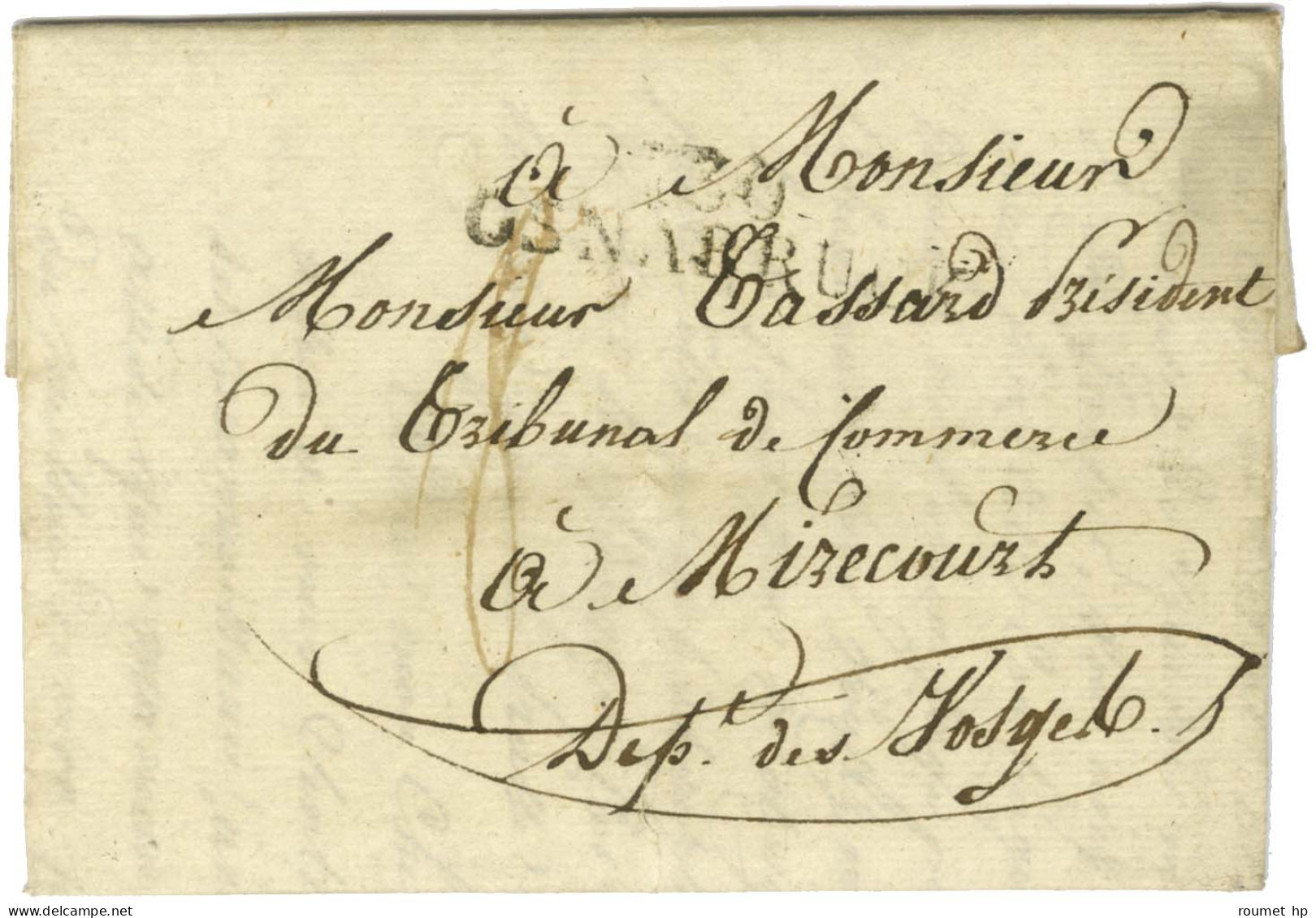 130 / OSNABRUCK Sur Lettre D'un Soldat Avec Très Bon Texte Daté Du 12 Février 1812 Adressée à Mirecourt Par La Poste Civ - Legerstempels (voor 1900)