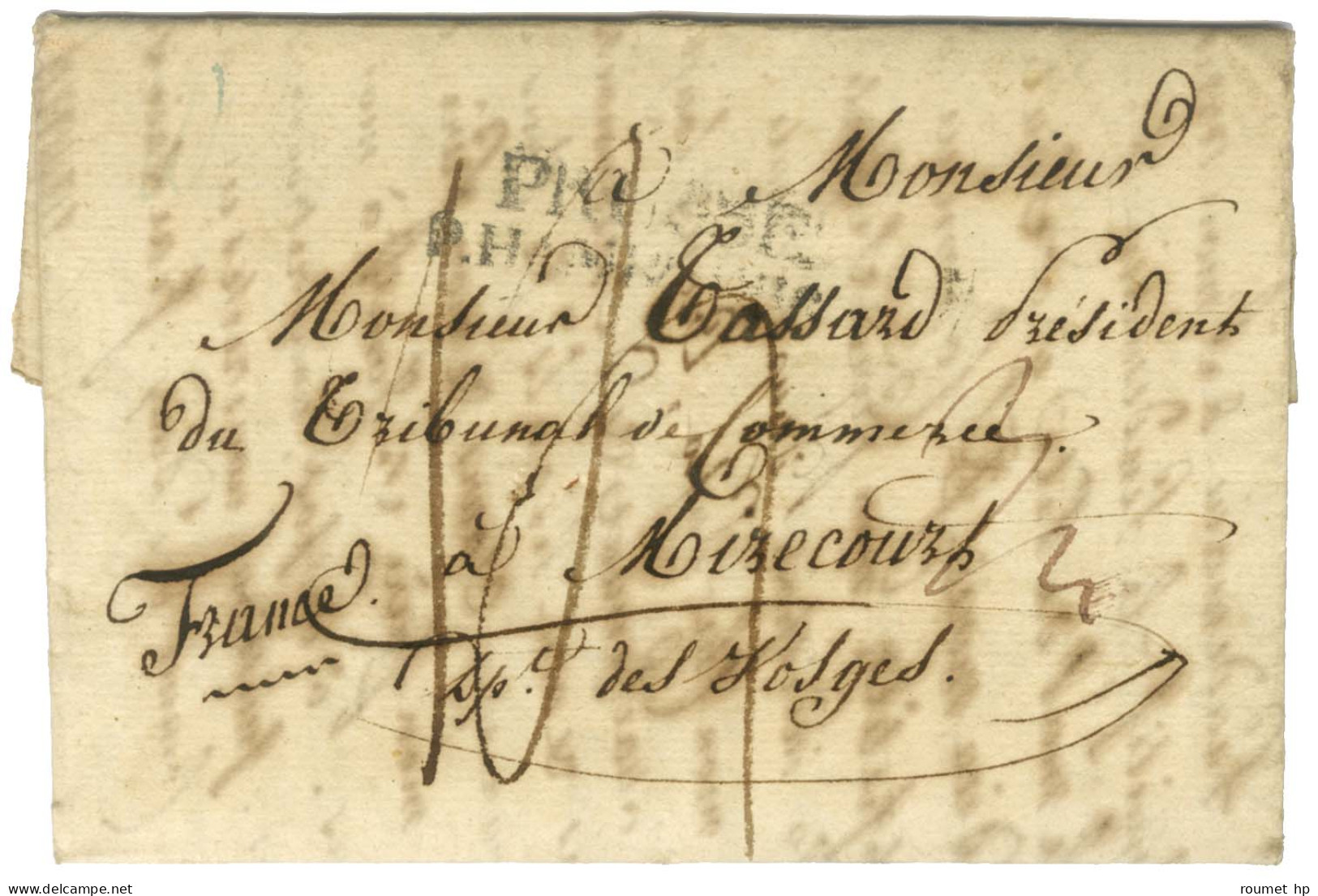 PRUSSE / P HAMBOURG Sur Lettre D'un Soldat Avec Très Bon Texte Daté De Berlin Le 6 Avril 1812 Adressée à Mirecourt Par L - Army Postmarks (before 1900)