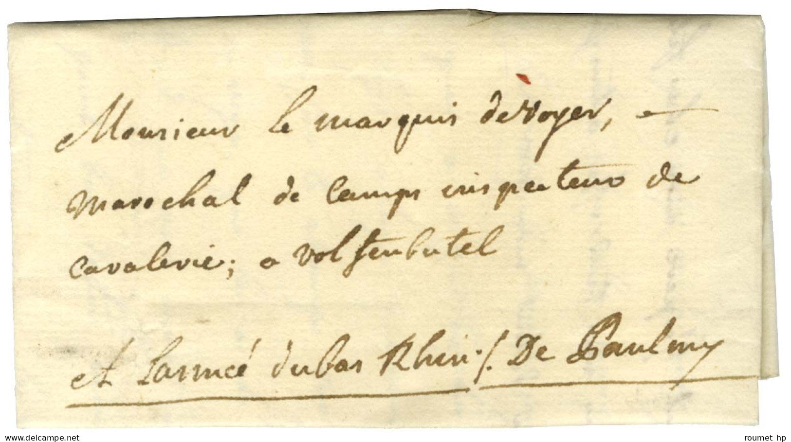 Contreseing De Franchise Manuscrit '' De Paulmy '' (secrétaire D'état à La Guerre) Sur Lettre Avec Très Bon Texte Daté D - Lettres Civiles En Franchise