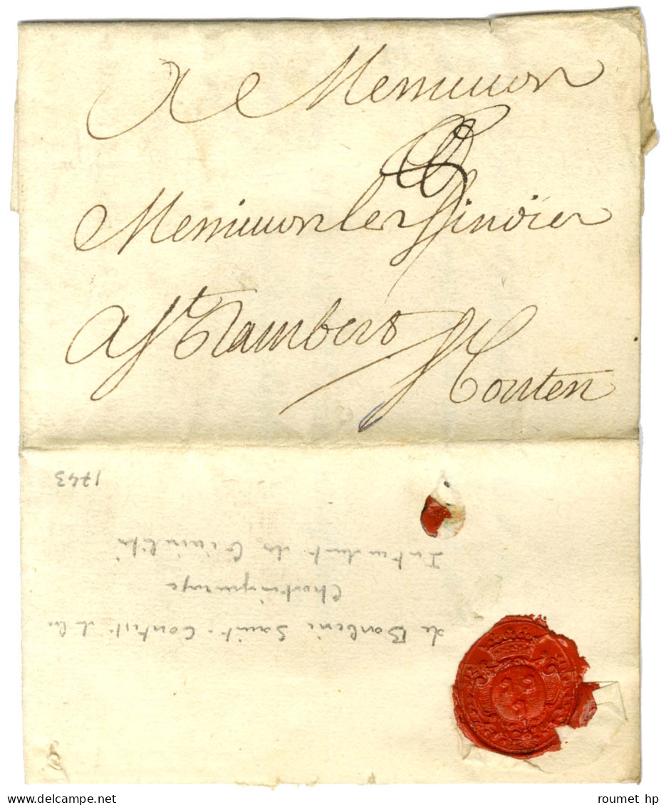 Contreseing De Franchise Manuscrit '' Mouten '' (de Barberie Saint Contest De La Chataigneraie) Sur Lettre Avec Texte Da - Civil Frank Covers