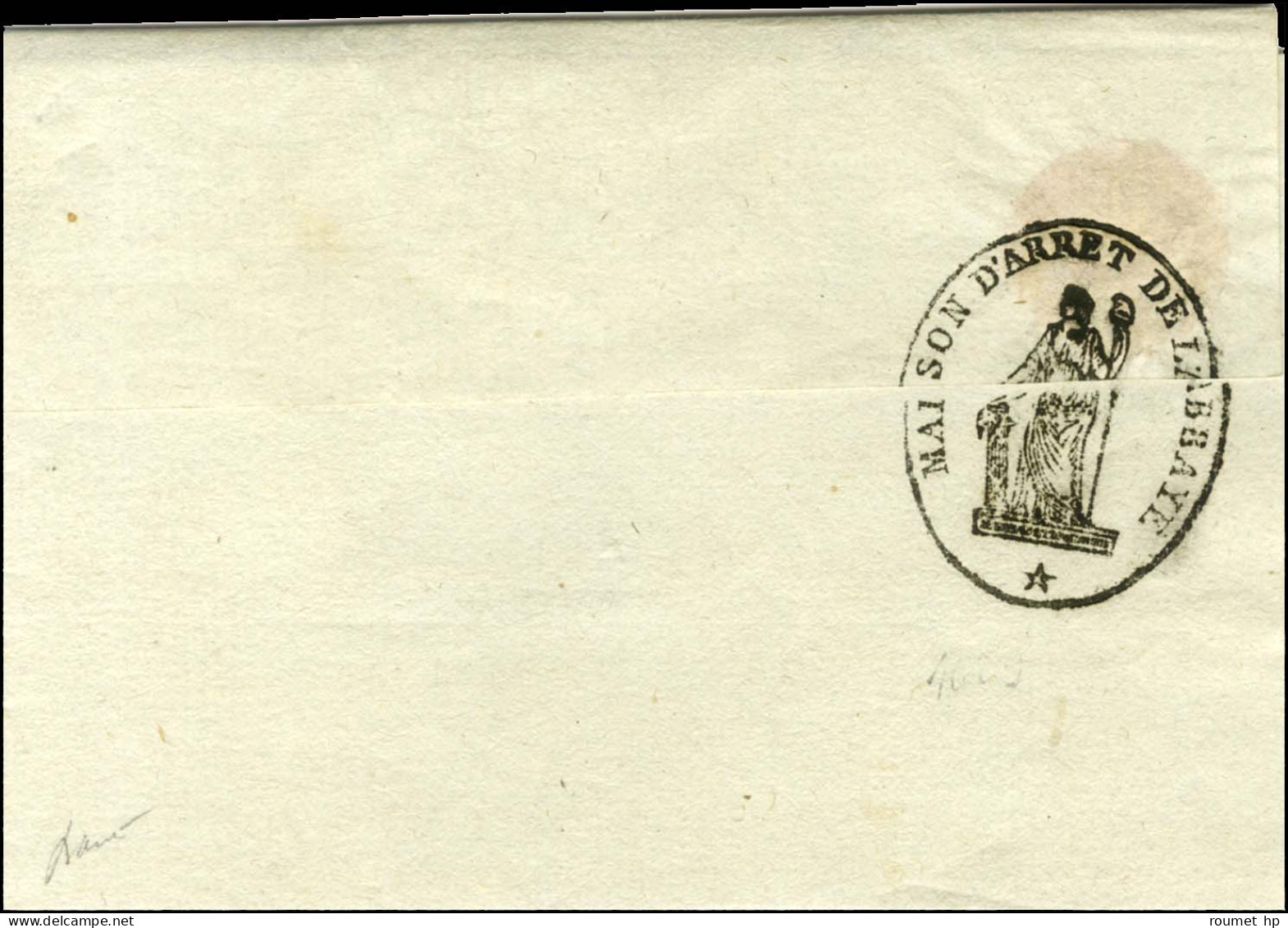 MAISON D'ARRET DE L'ABBAYE (S N° 9551) Au Verso D'une Lettre Avec Texte Daté De La Prison De L'Abbaye Le 18 Fructidor An - 1701-1800: Precursors XVIII