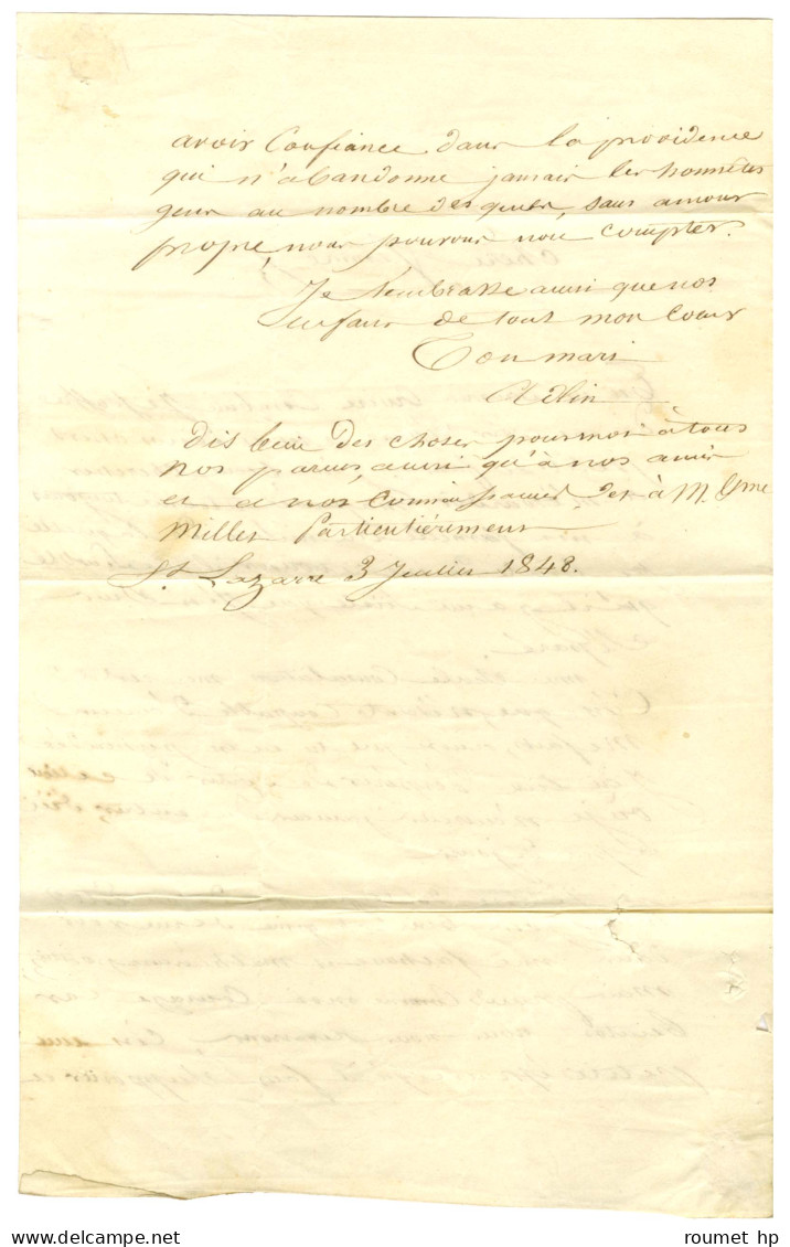 Lettre Avec Texte D'un Prisonnier De Saint Lazare Daté Du 3 Juillet 1848 Pour La Chapelle Saint Denis. - TB. - 1801-1848: Voorlopers XIX