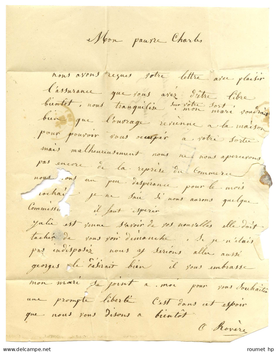 Lettre Adressée En Port Payé à Un Prisonnier Au Fort De Vanves Casemate 5 Datée Du 30 Juillet 1848. - TB. - 1801-1848: Precursors XIX