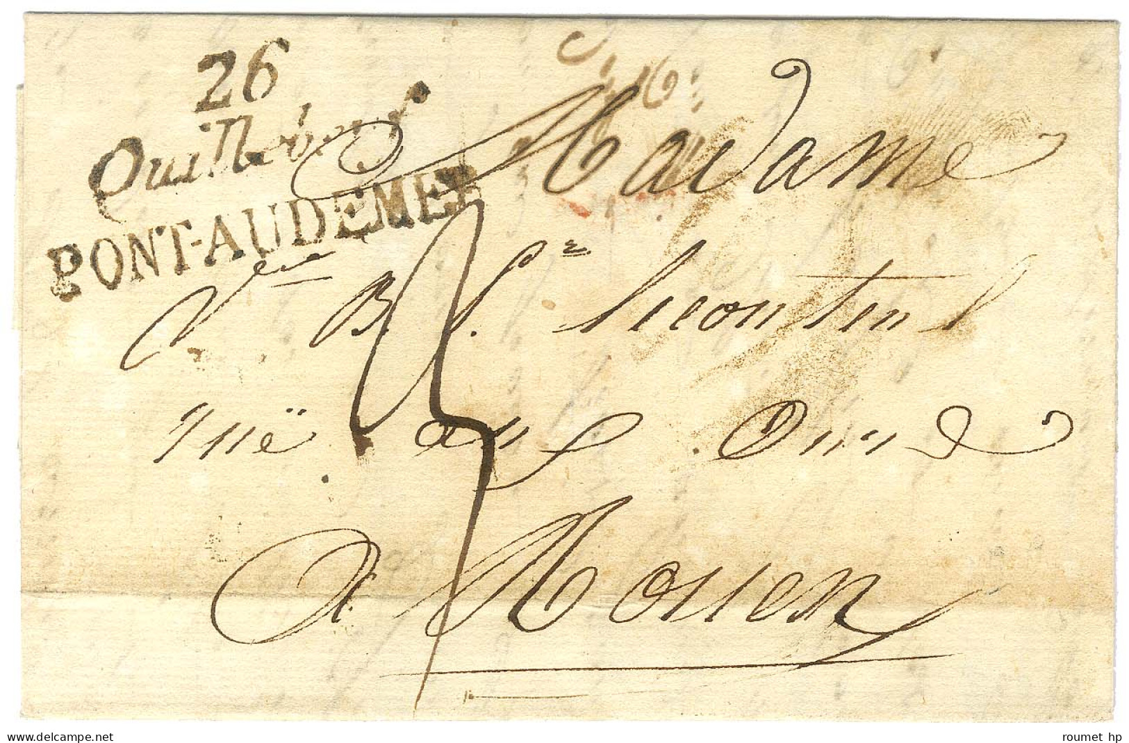 26 / Quillebeuf / PONT-AUDEMER Sur Lettre Avec Texte Daté Du 29 Juillet 1820 Pour Rouen. - TB / SUP. - Other & Unclassified